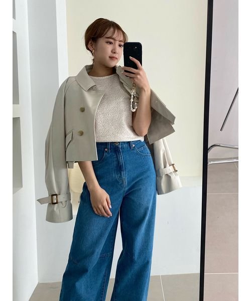 ワークディテールショートトレンチコート 予めご了承ください