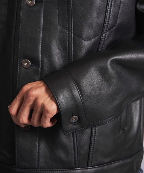＜monkey time＞ シープ レザー トラッカー ジャケット 