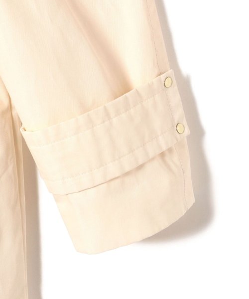 〈撥水加工/手洗い可能〉綿 ナイロン ギャバ ノーカラー ミディ コート 24SS ◇ 