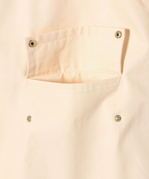 〈撥水加工/手洗い可能〉綿 ナイロン ギャバ ノーカラー ミディ コート 24SS ◇ 