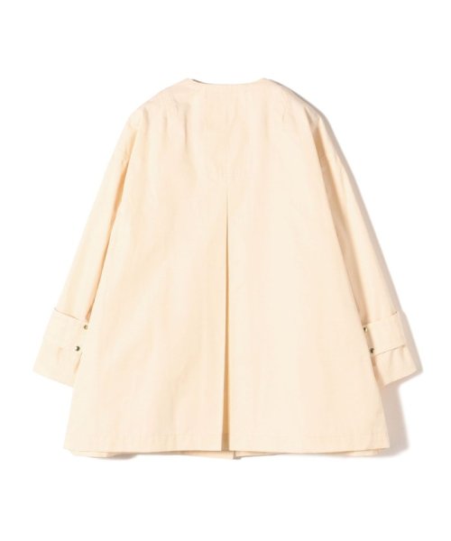 〈撥水加工/手洗い可能〉綿 ナイロン ギャバ ノーカラー ミディ コート 24SS ◇ 