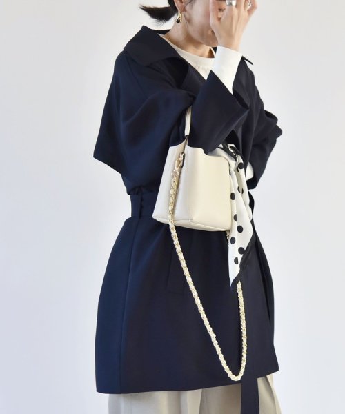 quaranciel:〈洗濯機可能〉ダブルクロス ハーフ トレンチ ジャケット コート C1447179758(11011円)