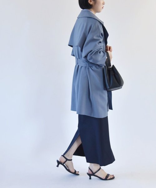 quaranciel:〈洗濯機可能〉ダブルクロス ハーフ トレンチ ジャケット コート C1447179758(11011円)