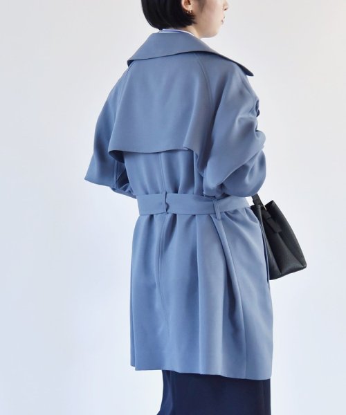 quaranciel:〈洗濯機可能〉ダブルクロス ハーフ トレンチ ジャケット コート C1447179758(11011円)