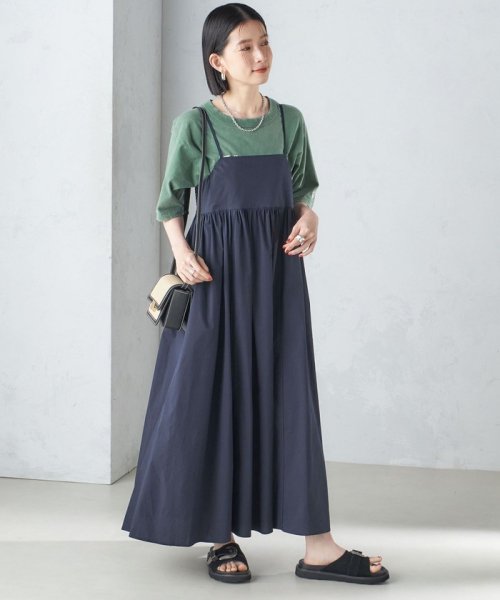 SHIPS WOMEN(シップス　ウィメン)/* 〈手洗い可能〉ソリッド キャミソール ワンピース（ネイビー） 24SS ◇/img19