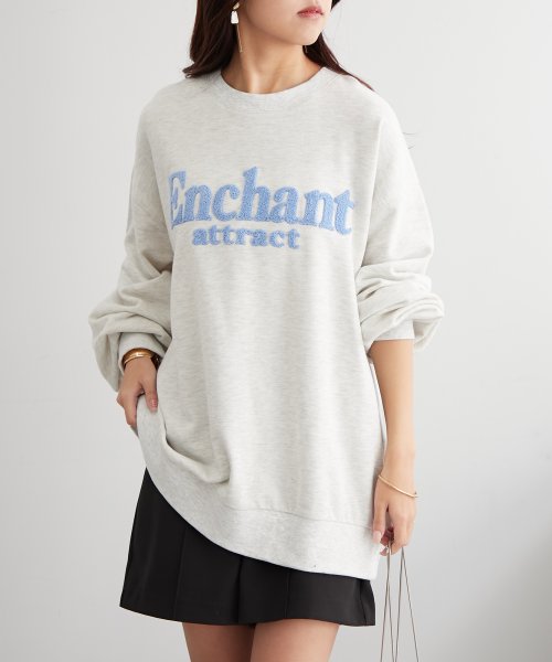 NICE CLAUP OUTLET(ナイスクラップ　アウトレット)/サガラ刺繍ロゴスウェット ゆったり レディース トップス カットソー/img13