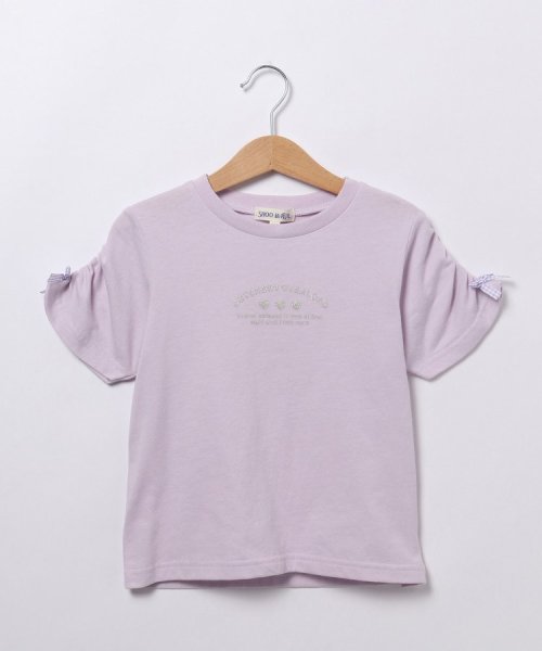 SHOO・LA・RUE(Kids) (シューラルーキッズ)/【110－140cm】ギャザー袖ラメプリントTシャツ/img05