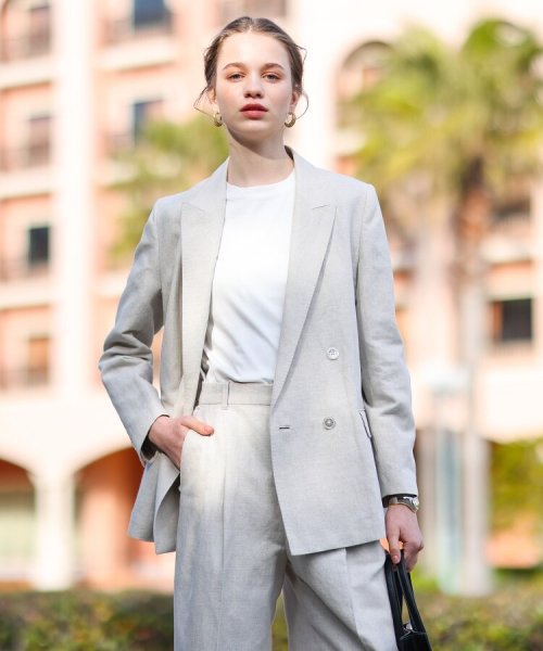 【CLASSY.5月号掲載】【セットアップ可】コットンリネンダブルジャケット 人気・おすすめ｜安定人気・収納便利におすすめ 期間限定割引 配送追跡可 国内発送・メーカー保証対応