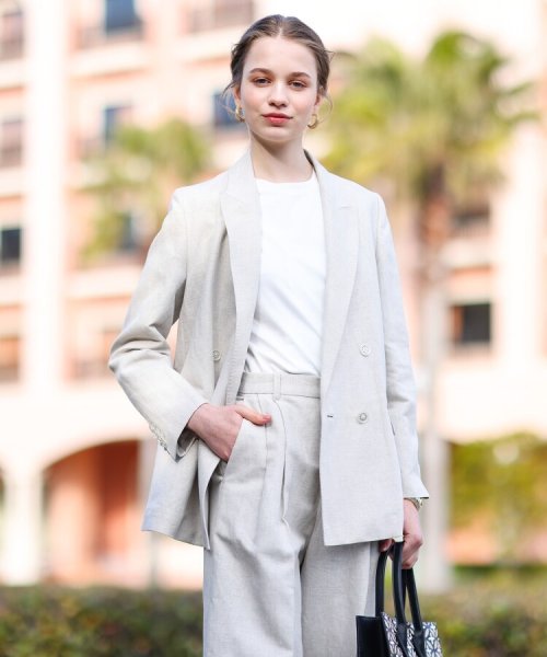 【CLASSY.5月号掲載】【セットアップ可】コットンリネンダブルジャケット 人気・おすすめ｜安定人気・収納便利におすすめ 期間限定割引 配送追跡可 国内発送・メーカー保証対応