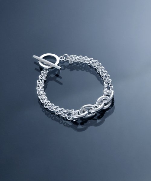 MAISON mou(メゾンムー)/【YArKA/ヤーカ】extra thick chain & double chain bracelet [FFF2]/ミックスチェーンブレスレット/img01