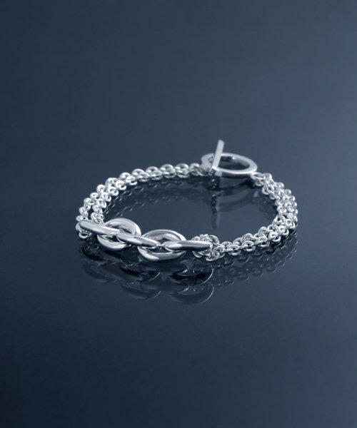 MAISON mou(メゾンムー)/【YArKA/ヤーカ】extra thick chain & double chain bracelet [FFF2]/ミックスチェーンブレスレット/img02
