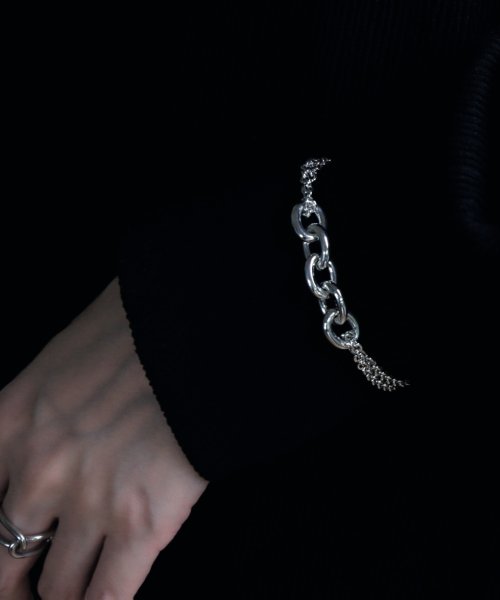 MAISON mou(メゾンムー)/【YArKA/ヤーカ】extra thick chain & double chain bracelet [FFF2]/ミックスチェーンブレスレット/img04