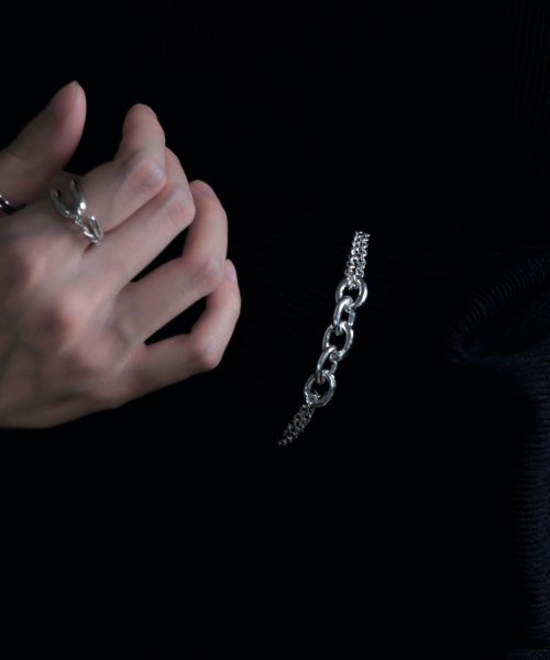 MAISON mou(メゾンムー)/【YArKA/ヤーカ】extra thick chain & double chain bracelet [FFF2]/ミックスチェーンブレスレット/img05