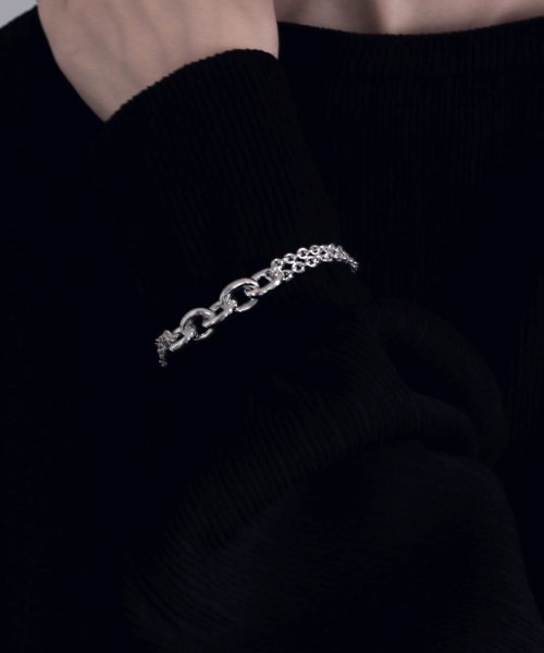 MAISON mou(メゾンムー)/【YArKA/ヤーカ】extra thick chain & double chain bracelet [FFF2]/ミックスチェーンブレスレット/img06