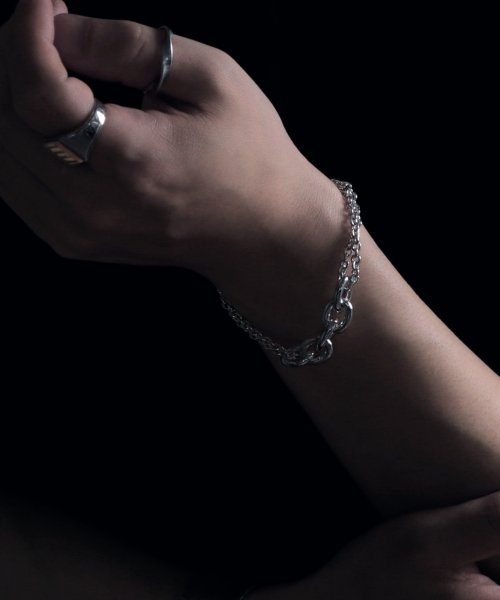 MAISON mou(メゾンムー)/【YArKA/ヤーカ】extra thick chain & double chain bracelet [FFF2]/ミックスチェーンブレスレット/img07