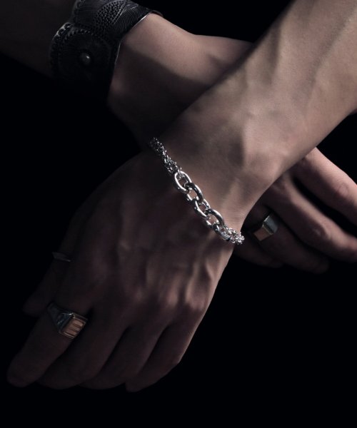 MAISON mou(メゾンムー)/【YArKA/ヤーカ】extra thick chain & double chain bracelet [FFF2]/ミックスチェーンブレスレット/img08