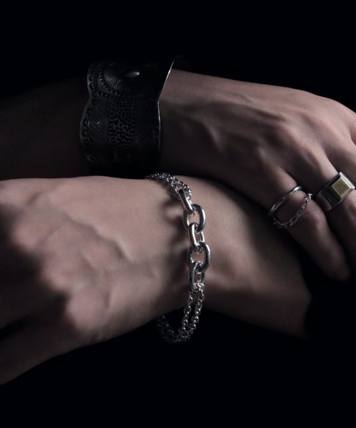 MAISON mou(メゾンムー)/【YArKA/ヤーカ】extra thick chain & double chain bracelet [FFF2]/ミックスチェーンブレスレット/img09
