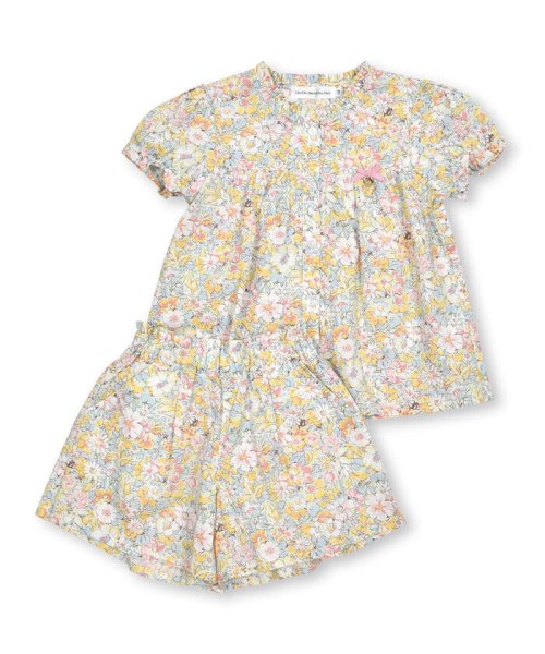 BeBe Petits Pois Vert(ベベ プチ ポワ ヴェール)/パステル花柄パフスリーブブラウス+パンツセット(95~150cm)/img14