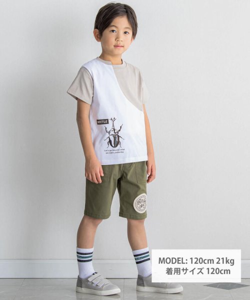 BeBe Petits Pois Vert(ベベ プチ ポワ ヴェール)/サイクルワッペンハーフパンツ(95~150cm)/img01