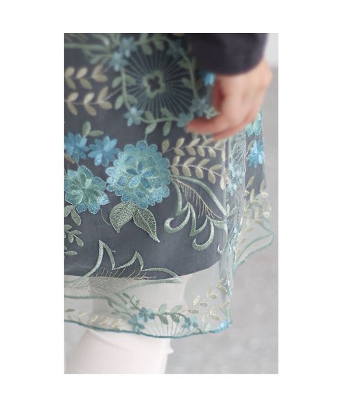 Sawa a la mode(サワアラモード)/レディース 大人 上品 優しい草花刺繍の異素材切替チュニック/img13
