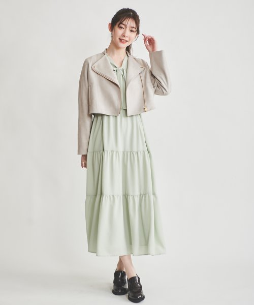 ノーカラーライダースジャケット Q1407263419(10725円)