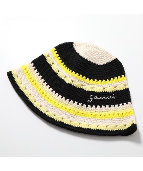セール】GANNI クロシェ バケットハット Cotton Crochet Bucket Hat 