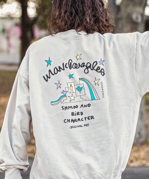 Mark Gonzales(Mark Gonzales)/MARK GONZALES ARTWORK COLLECTION(マーク ゴンザレス)バックプリントクルーネックプルオーバー/2type/5colors/img10