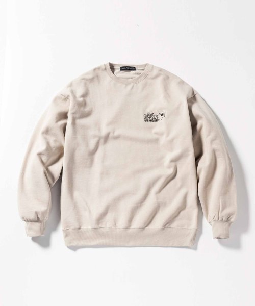 Mark Gonzales(Mark Gonzales)/MARK GONZALES ARTWORK COLLECTION(マーク ゴンザレス)バックプリントクルーネックプルオーバー/3type/5colors/img11