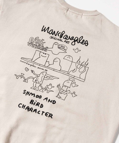 Mark Gonzales(Mark Gonzales)/MARK GONZALES ARTWORK COLLECTION(マーク ゴンザレス)バックプリントクルーネックプルオーバー/3type/5colors/img13