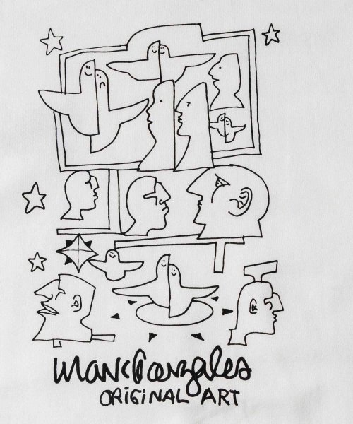 Mark Gonzales(Mark Gonzales)/MARK GONZALES ARTWORK COLLECTION(マーク ゴンザレス)バックプリントクルーネックプルオーバー/3type/5colors/img42