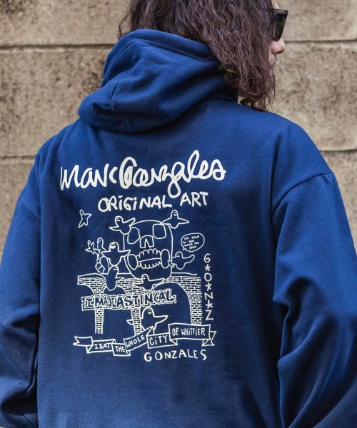 Mark Gonzales(Mark Gonzales)/MARK GONZALES ARTWORK COLLECTION(マーク ゴンザレス)バックプリントプルパーカー/2type/5colors/img25