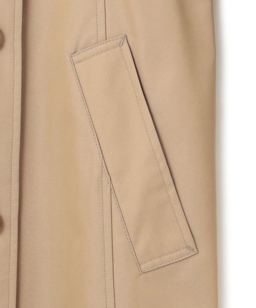 コットンポリエステルギャバジン ロング トレンチコート 