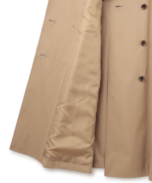 コットンポリエステルギャバジン ロング トレンチコート 