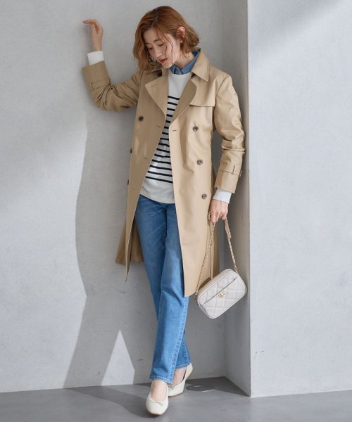 コットンポリエステルギャバジン ロング トレンチコート ロング コットンポリエステルギャバジン トレンチコート Y2194824068(16731円)