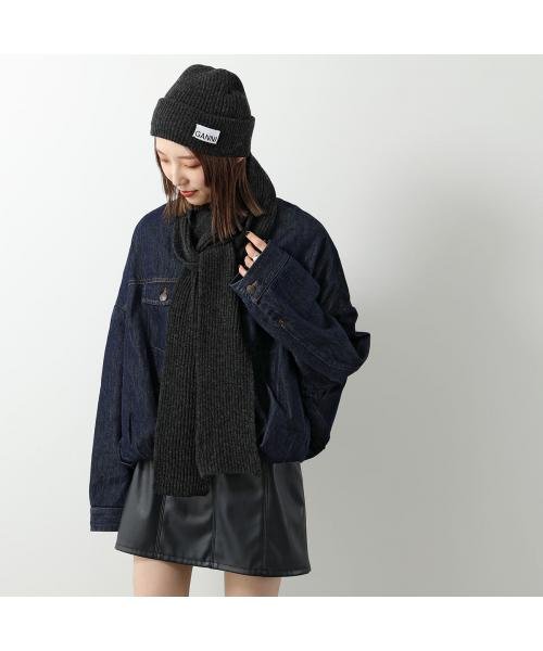 GANNI(ガニー)/GANNI マフラー Light Structured Rib Knit Thin Scarf/img03