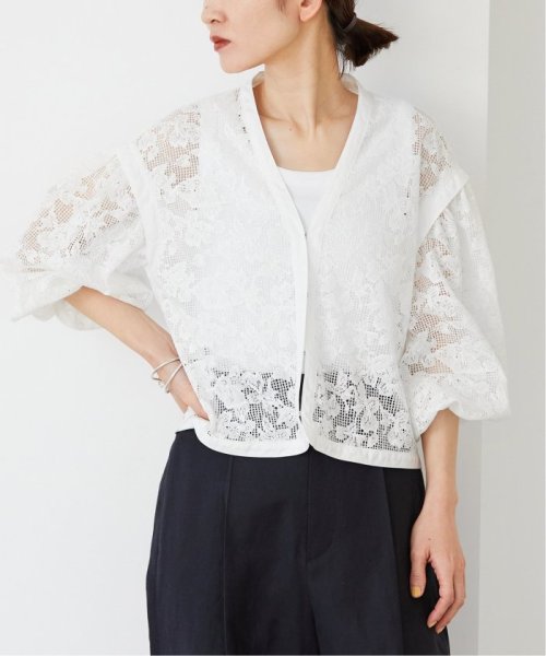 コットンレース ノーカラージャケット VERMEIL par