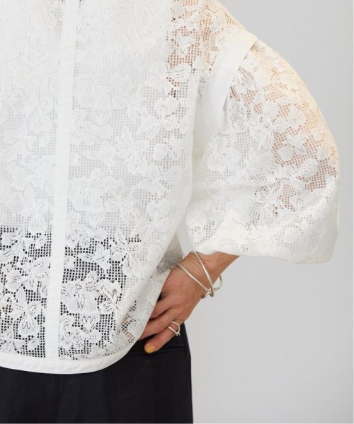 コットンレース ノーカラージャケット VERMEIL par