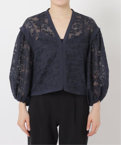 コットンレース ノーカラージャケット VERMEIL par