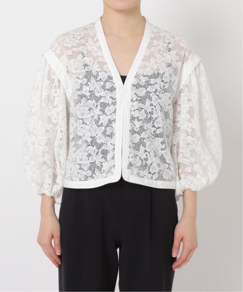 コットンレース ノーカラージャケット VERMEIL par