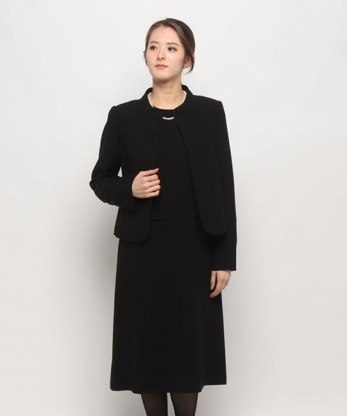 セール】【喪服・礼服】スタンドカラージャケット&セミフレア  