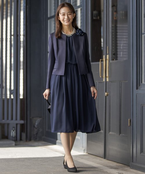 WEB限定】【24SP新作】ノーカラージャケット＆フレアワンピース  