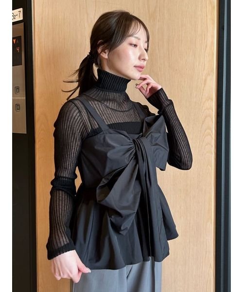 ペプラムリボントップス【WEB限定カラーあり】(505845885)｜阪急百貨店  