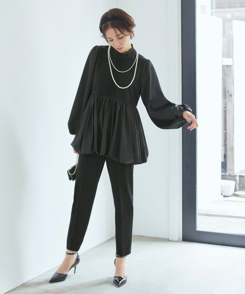 RUIRUE BOUTIQUE(ルイルエブティック)/バルーンペプラムTOPS＆ピンタックシガレットパンツセットアップ  Balloon Peplum Tops&Pintuck Cigarette Pants /img18