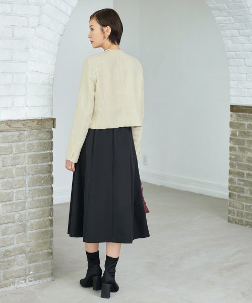 【選べるスカートシルエット】ツイードジャケット＆フレア/マーメイドスカートセットアップスーツ(SU1329) ジャケット 選べるスカートシルエット ツイードジャケット＆フレア/マーメイドスカートセットアップスーツ SU1329 7号 9号 11号 13号 15号 スカート Skirt ITEMはこちらAtype：トップス Btype：トップス 開き具開き具は左脇のファスナー ホックです ウエストゴム後ろウエストはゴム仕様で楽な着心地です 総丈/ウエスト/ヒップS 表　地：ポリエステル 3％裏　地：ポリエステル 100％ ポリエステル 95％　ポリウレタン