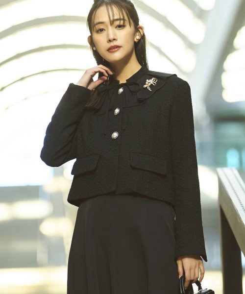 【選べるスカートシルエット】ツイードジャケット＆フレア/マーメイドスカートセットアップスーツ(SU1329) ジャケット 選べるスカートシルエット ツイードジャケット＆フレア/マーメイドスカートセットアップスーツ SU1329 7号 9号 11号 13号 15号 スカート Skirt ITEMはこちらAtype：トップス Btype：トップス 開き具開き具は左脇のファスナー ホックです ウエストゴム後ろウエストはゴム仕様で楽な着心地です 総丈/ウエスト/ヒップS 表　地：ポリエステル 3％裏　地：ポリエステル 100％ ポリエステル 95％　ポリウレタン