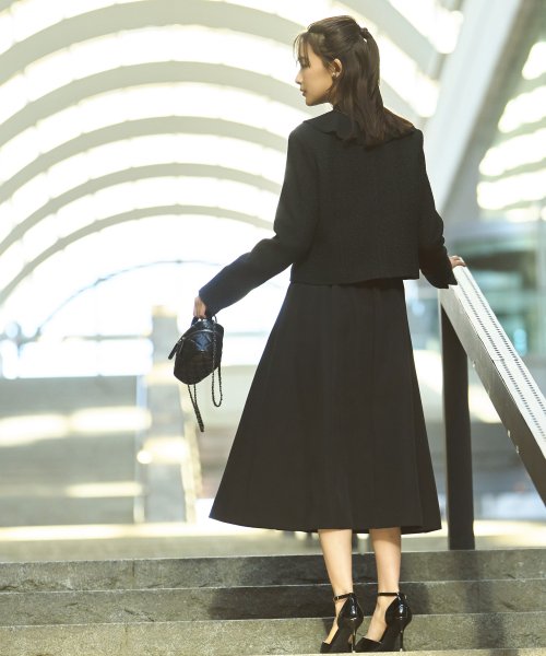 【選べるスカートシルエット】ツイードジャケット＆フレア/マーメイドスカートセットアップスーツ(SU1329) ジャケット 選べるスカートシルエット ツイードジャケット＆フレア/マーメイドスカートセットアップスーツ SU1329 7号 9号 11号 13号 15号 スカート Skirt ITEMはこちらAtype：トップス Btype：トップス 開き具開き具は左脇のファスナー ホックです ウエストゴム後ろウエストはゴム仕様で楽な着心地です 総丈/ウエスト/ヒップS 表　地：ポリエステル 3％裏　地：ポリエステル 100％ ポリエステル 95％　ポリウレタン