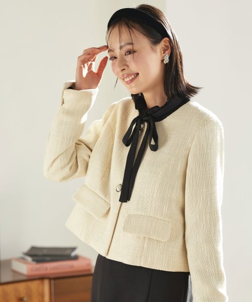 【選べるスカートシルエット】ツイードジャケット＆フレア/マーメイドスカートセットアップスーツ(SU1329) ジャケット 選べるスカートシルエット ツイードジャケット＆フレア/マーメイドスカートセットアップスーツ SU1329 7号 9号 11号 13号 15号 スカート Skirt ITEMはこちらAtype：トップス Btype：トップス 開き具開き具は左脇のファスナー ホックです ウエストゴム後ろウエストはゴム仕様で楽な着心地です 総丈/ウエスト/ヒップS 表　地：ポリエステル 3％裏　地：ポリエステル 100％ ポリエステル 95％　ポリウレタン