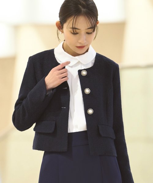 【選べるスカートシルエット】ツイードジャケット＆フレア/マーメイドスカートセットアップスーツ(SU1329) ジャケット 選べるスカートシルエット ツイードジャケット＆フレア/マーメイドスカートセットアップスーツ SU1329 7号 9号 11号 13号 15号 スカート Skirt ITEMはこちらAtype：トップス Btype：トップス 開き具開き具は左脇のファスナー ホックです ウエストゴム後ろウエストはゴム仕様で楽な着心地です 総丈/ウエスト/ヒップS 表　地：ポリエステル 3％裏　地：ポリエステル 100％ ポリエステル 95％　ポリウレタン