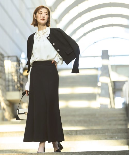 【選べるスカートシルエット】ツイードジャケット＆フレア/マーメイドスカートセットアップスーツ(SU1329) ジャケット 選べるスカートシルエット ツイードジャケット＆フレア/マーメイドスカートセットアップスーツ SU1329 7号 9号 11号 13号 15号 スカート Skirt ITEMはこちらAtype：トップス Btype：トップス 開き具開き具は左脇のファスナー ホックです ウエストゴム後ろウエストはゴム仕様で楽な着心地です 総丈/ウエスト/ヒップS 表　地：ポリエステル 3％裏　地：ポリエステル 100％ ポリエステル 95％　ポリウレタン