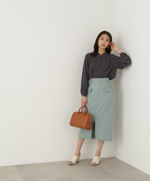 N Natural Beauty Basic(エヌナチュラルビューティベーシック)/スタンドカラーフロントタックブラウス 24SS/img15